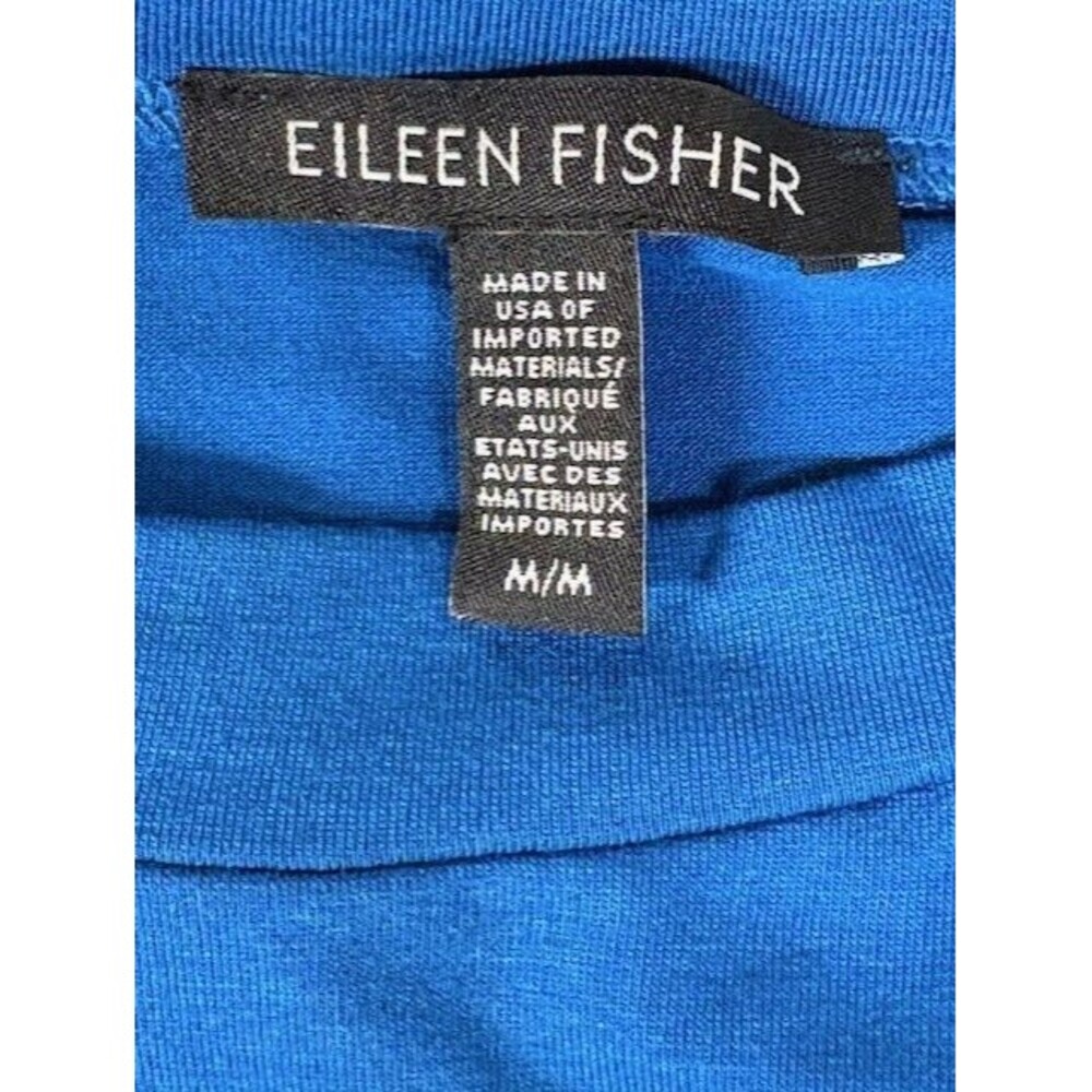 Eileen Fisher Style  63918  SZ Medium Blue Green Stretch Jersey Knit Crew Tunic - Picture 12 of 13
